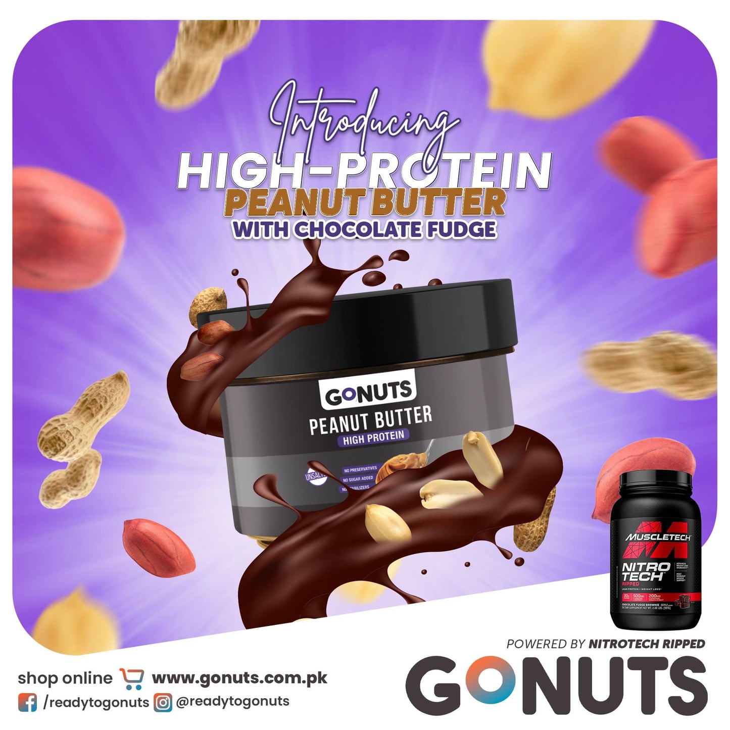 High Protein Peanut Butter - Chocolate Fudge (Sugar-Free)